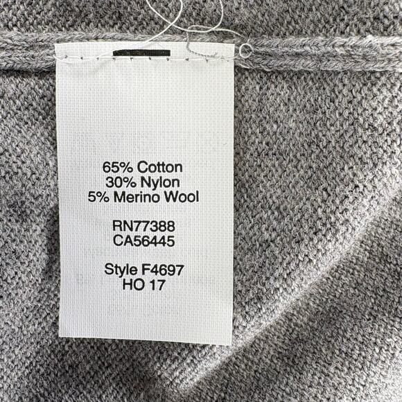 NWT J. Crew V-Neck Preppy Neutral Grey Cotton Wool Dad Grandpa Sweater Sz S - Picture 4 of 5